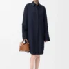 Robe chemise en coton bleu marine Robe chemise en coton bleu marine