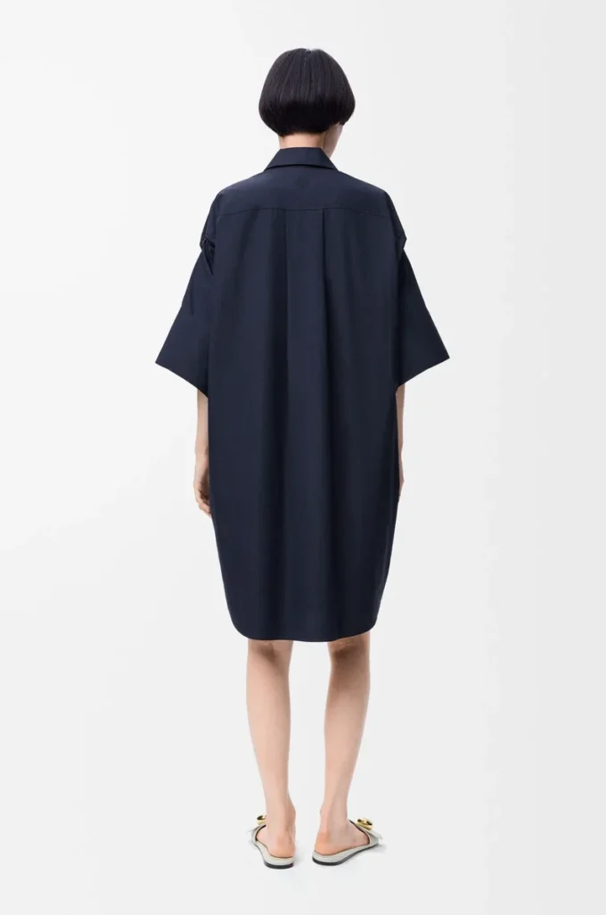 Robe chemise en coton bleu marine Robe chemise en coton bleu marine