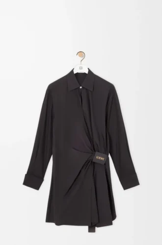 Robe chemise en coton Noir