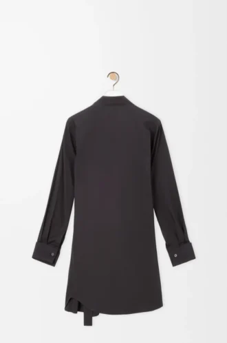 Robe chemise en coton Noir