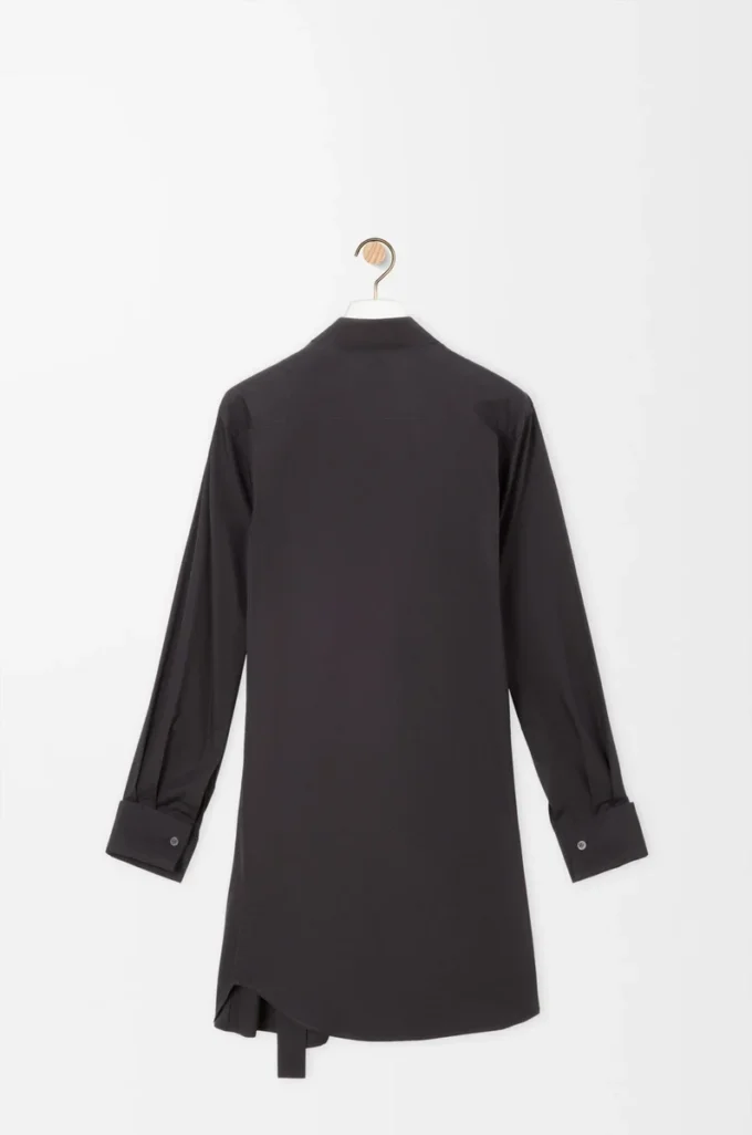 Robe chemise en coton Noir