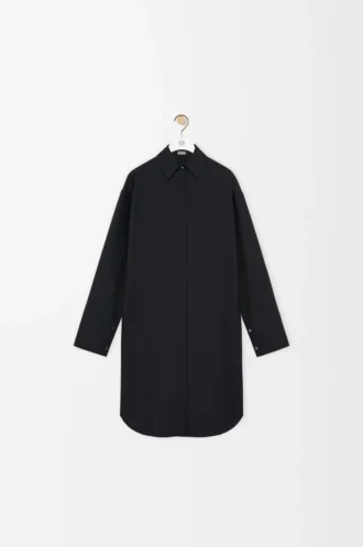 Robe chemise en soie noire