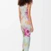 Robe débardeur en soie et coton Bleu clair/Multicolore