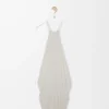 Robe drapée en soie blanche