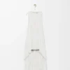 Robe drapée en soie blanche