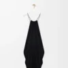 Robe drapée en soie noire