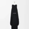 Robe drapée en soie noire