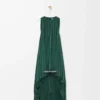 Robe drapée en soie Vert