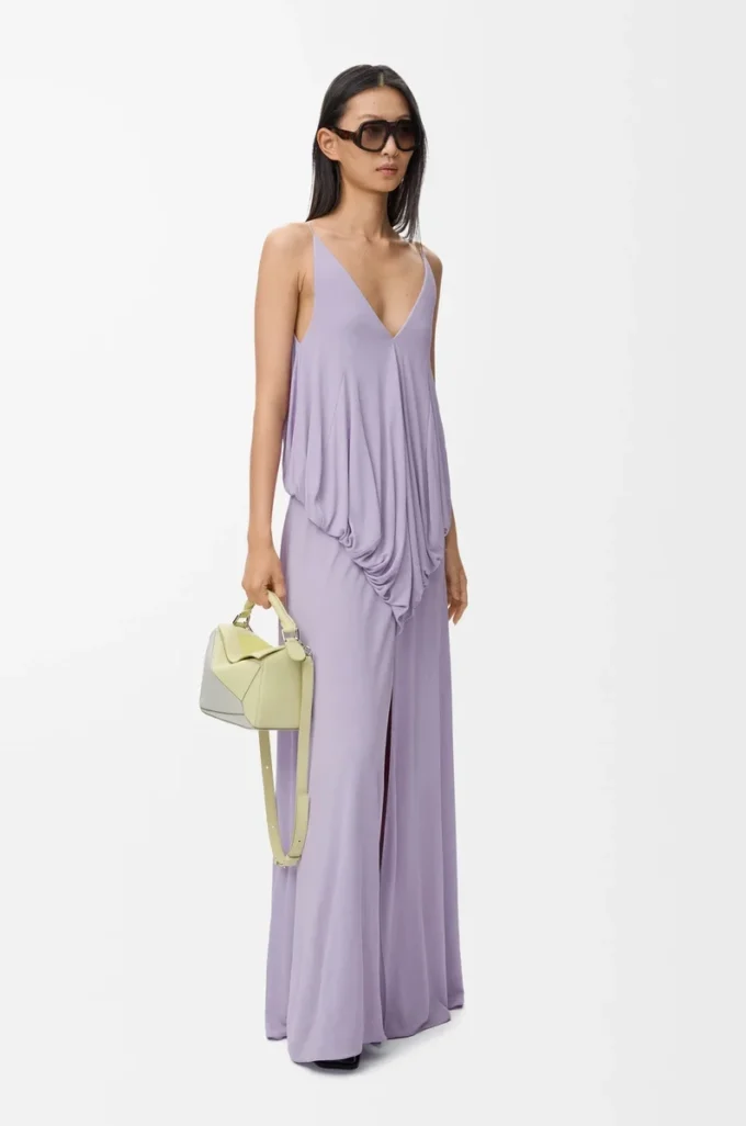 Robe drapée en viscose Lilas