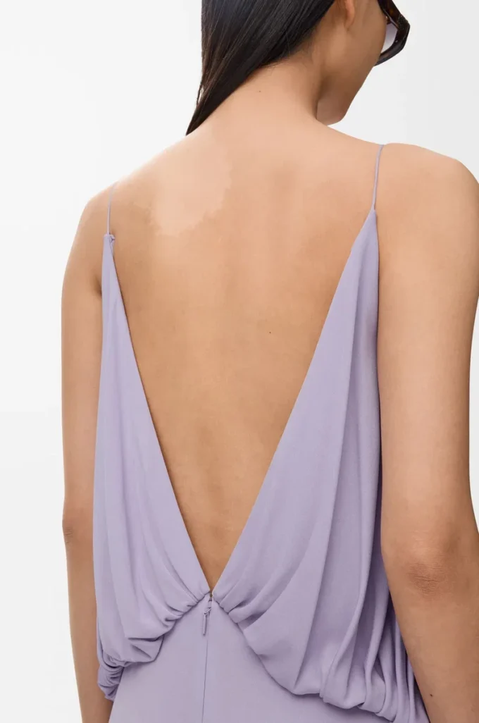 Robe drapée en viscose Lilas