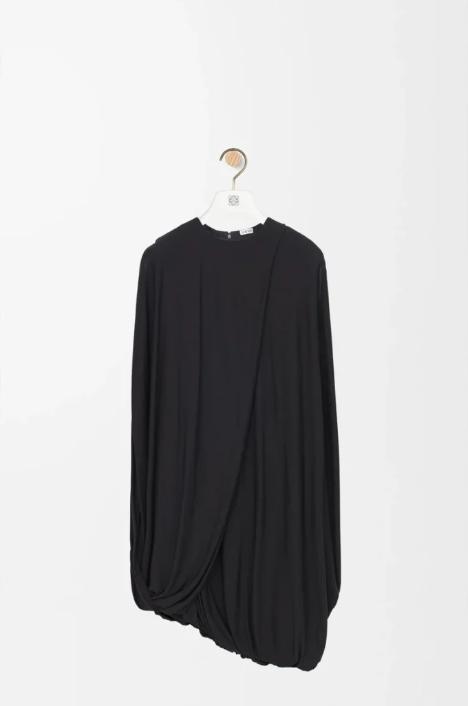 Robe drapée en viscose Noir Robe drapée en viscose Noir