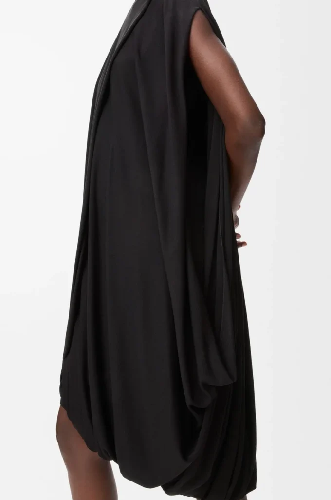 Robe drapée en viscose Noir Robe drapée en viscose Noir