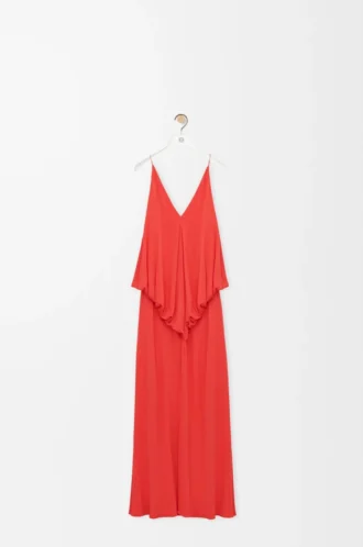 Robe drapée en viscose Orange