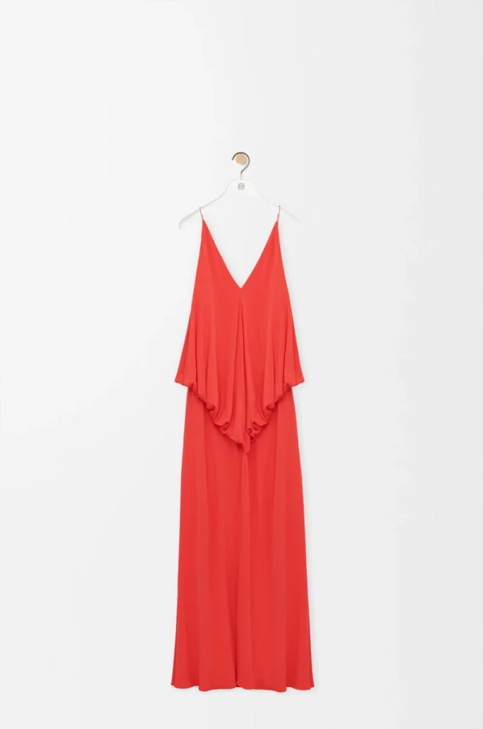 Robe drapée en viscose Orange