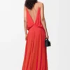 Robe drapée en viscose Orange