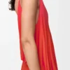 Robe drapée en viscose Orange