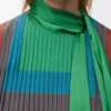 Robe en crêpe technique caramel/vert vif Robe en crêpe technique caramel/vert vif