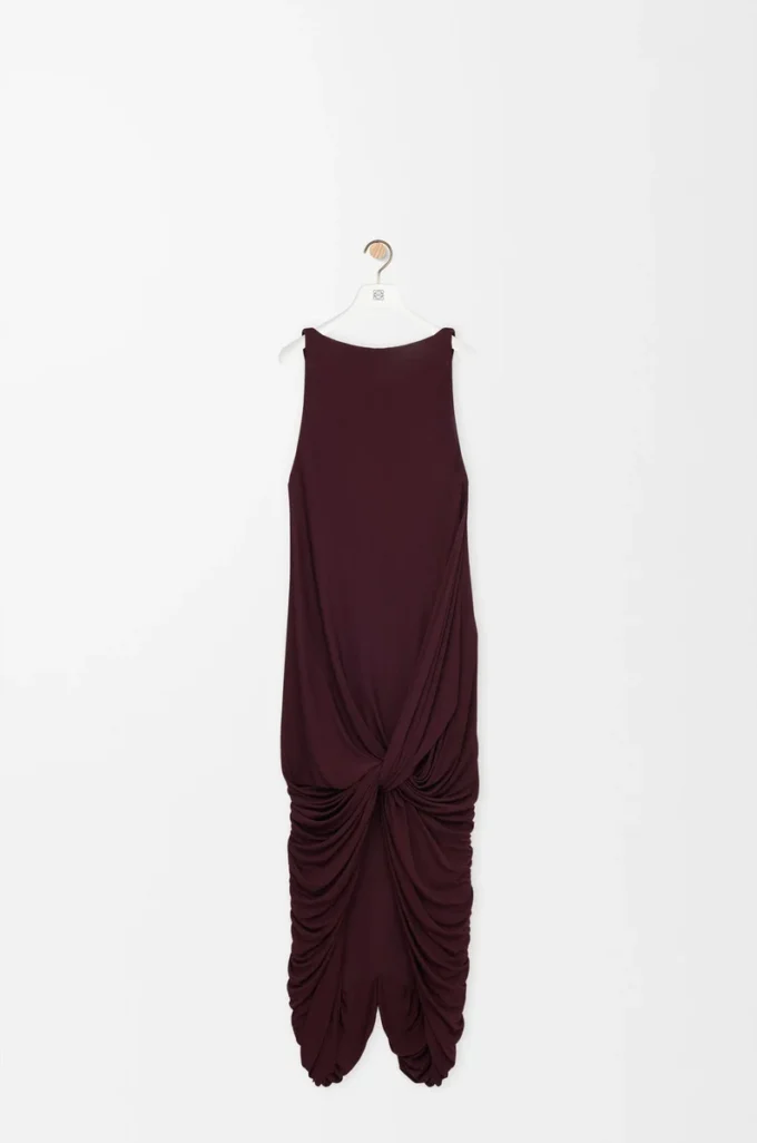 Robe en viscose bordeaux