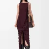 Robe en viscose bordeaux