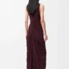 Robe en viscose bordeaux