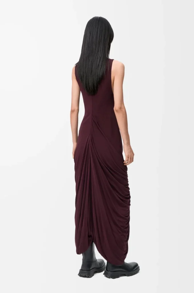 Robe en viscose bordeaux