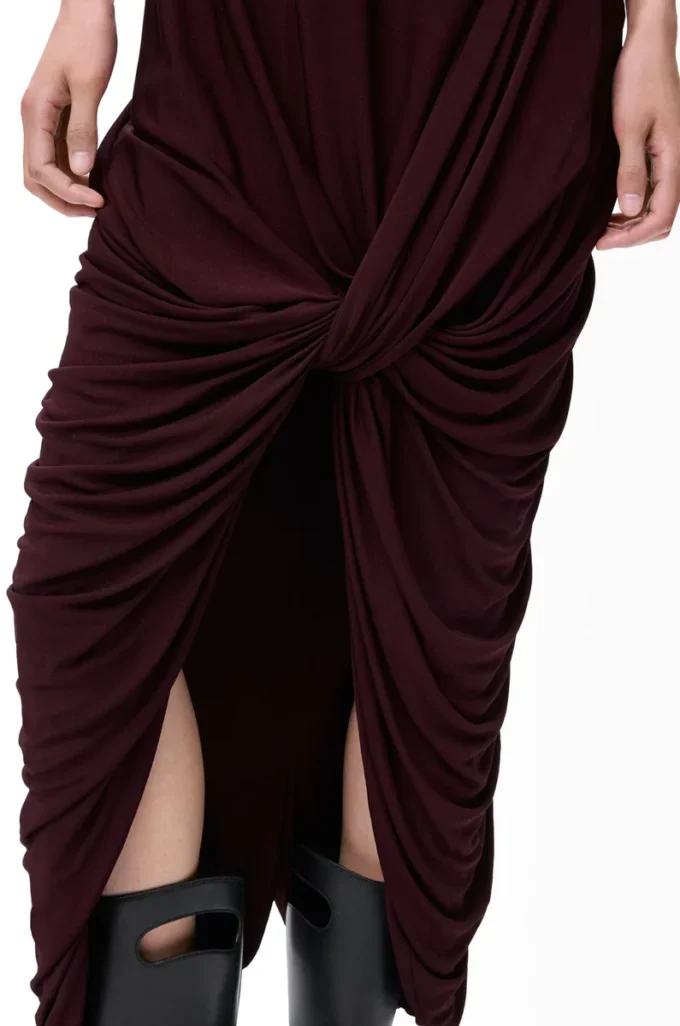 Robe en viscose bordeaux
