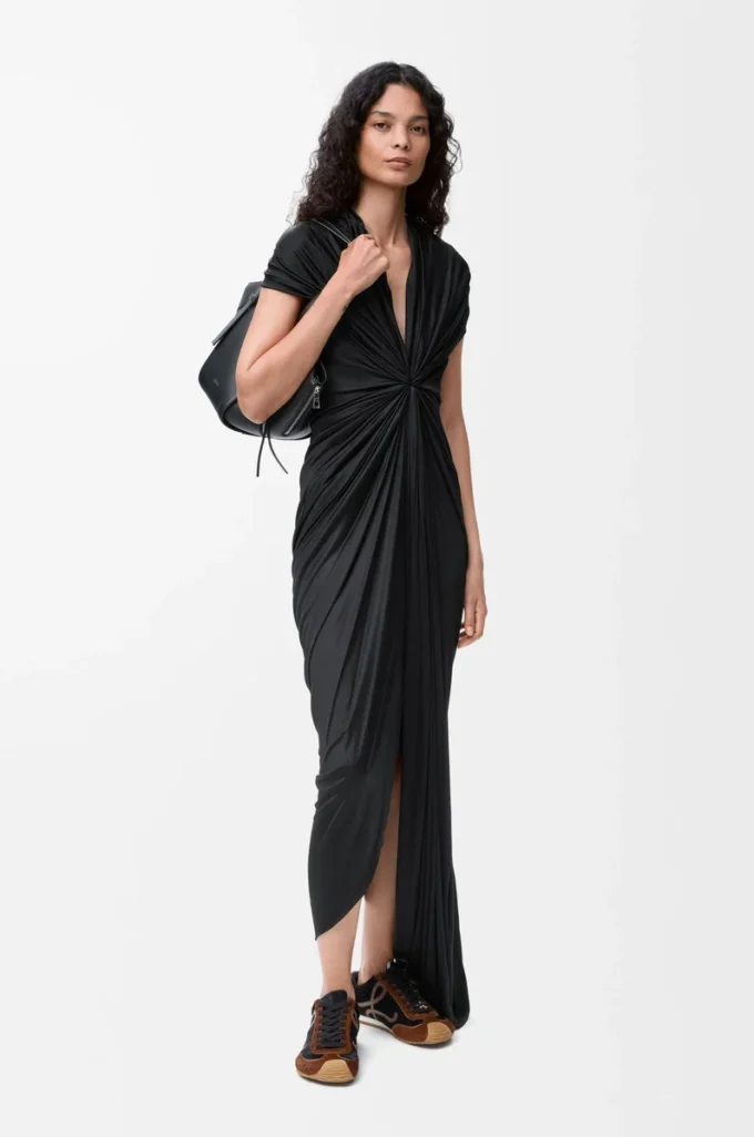 Robe en viscose Noir