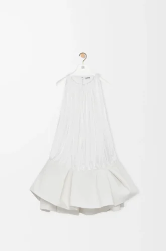 Robe flamenco en viscose blanche