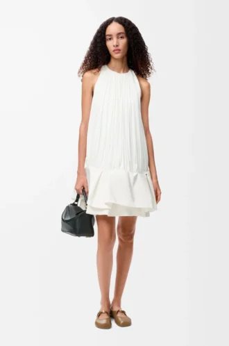 Robe flamenco en viscose blanche