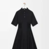 Robe à manches courtes en coton Noir