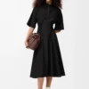 Robe à manches courtes en coton Noir