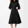Robe à manches courtes en coton Noir