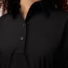 Robe à manches courtes en coton Noir