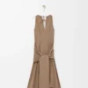 Robe portefeuille en coton Beige