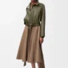 Robe portefeuille en coton Beige
