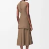 Robe portefeuille en coton Beige