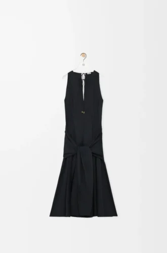 Robe portefeuille en coton Noir