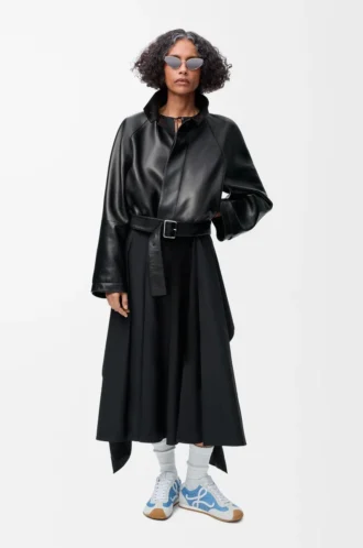 Robe portefeuille en coton Noir