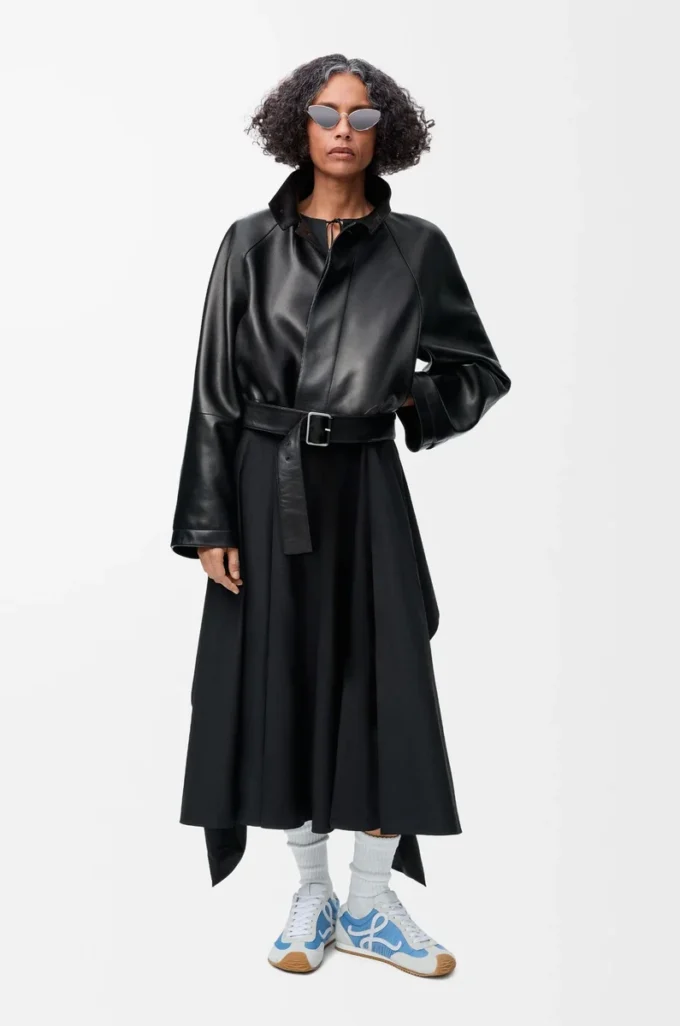 Robe portefeuille en coton Noir