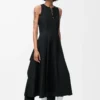 Robe portefeuille en coton Noir