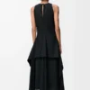 Robe portefeuille en coton Noir
