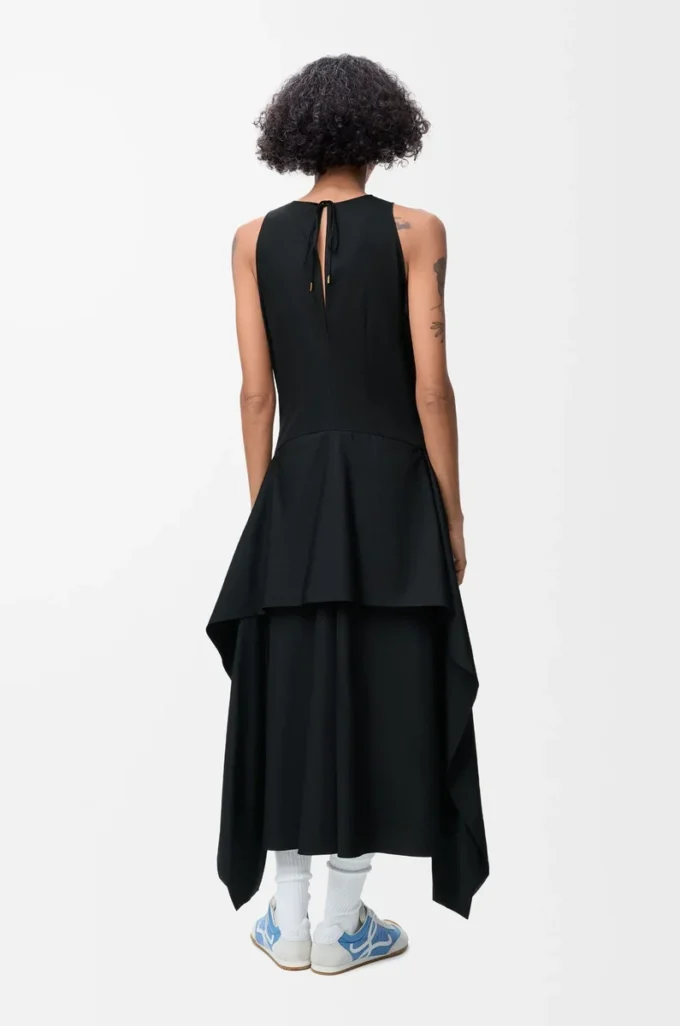 Robe portefeuille en coton Noir
