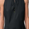 Robe portefeuille en coton Noir