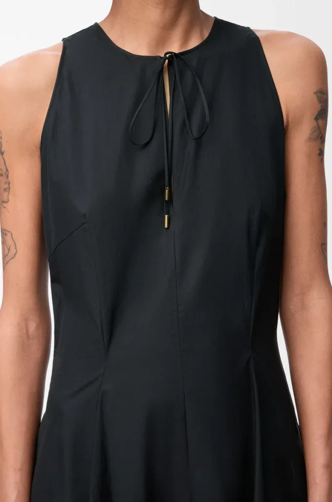 Robe portefeuille en coton Noir