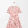 Robe torsadée en taffetas de soie mélangée Blanc/Rose Robe torsadée en taffetas de soie mélangée Blanc/Rose