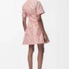 Robe torsadée en taffetas de soie mélangée Blanc/Rose Robe torsadée en taffetas de soie mélangée Blanc/Rose