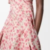 Robe torsadée en taffetas de soie mélangée Blanc/Rose Robe torsadée en taffetas de soie mélangée Blanc/Rose