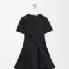 Robe torsadée en taffetas de soie mélangée Noir Robe torsadée en taffetas de soie mélangée Noir