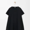 Robe trapèze en coton mélangé Noir Robe trapèze en coton mélangé Noir