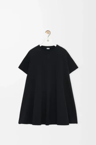 Robe trapèze en coton mélangé Noir
